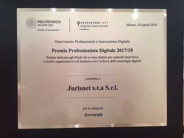 <a href="/Jurisnet_stasrl/">JurisNet</a> Premio Professionista Digitale 2017/18