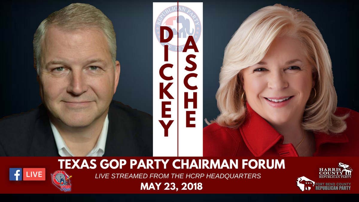 HarrisCountyRP's tweet photo. Texas #Republicans will be electing a Chairman to serve a full term at this year's  @TexasGOP #RPTStateConvention in June. The @HarrisCountyRP &amp; @FBCGOP will co-host a #CandidateForum with @JamesDickey &amp; @CindyCAsche at our HQ on May 23. More details available soon. https://t.co/vYA5uhEu7U