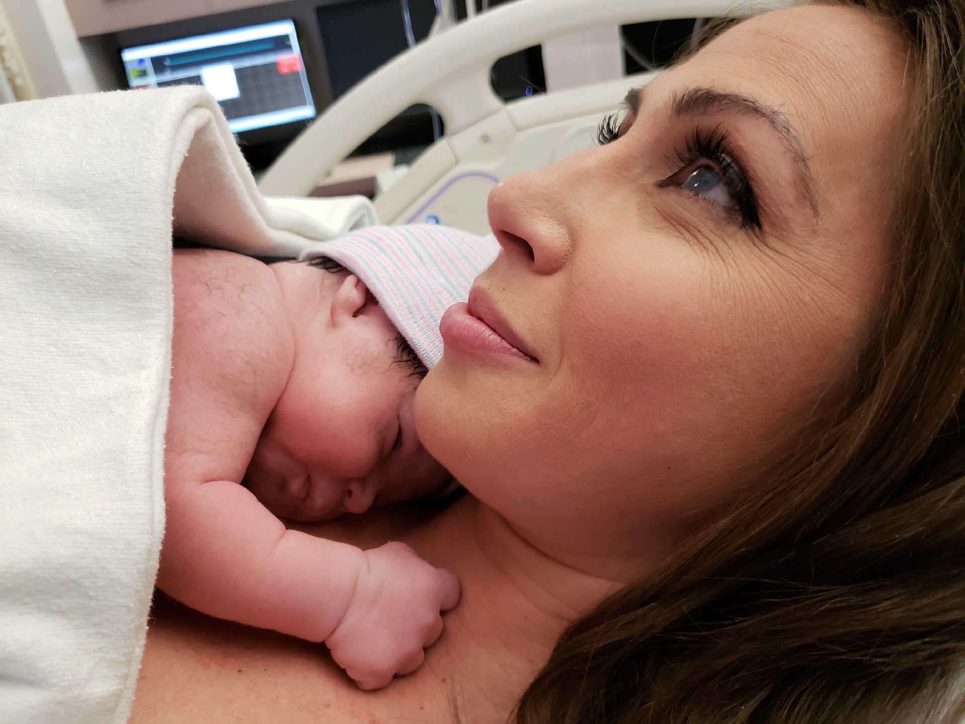 Lauren Simonetti on X: #TBT My Tuesday, when we delivered our son, Mark  Jameson ... We plan to call him MJ ... This photo: the very first time we  touched. Grateful for