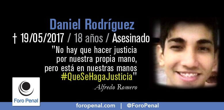 #19Jl Hoy se cumple 1 año y 2 mes de la muerte de Daniel Rodríguez el 19/05/17. No lo olvidemos. #QueSeHagaJusticia