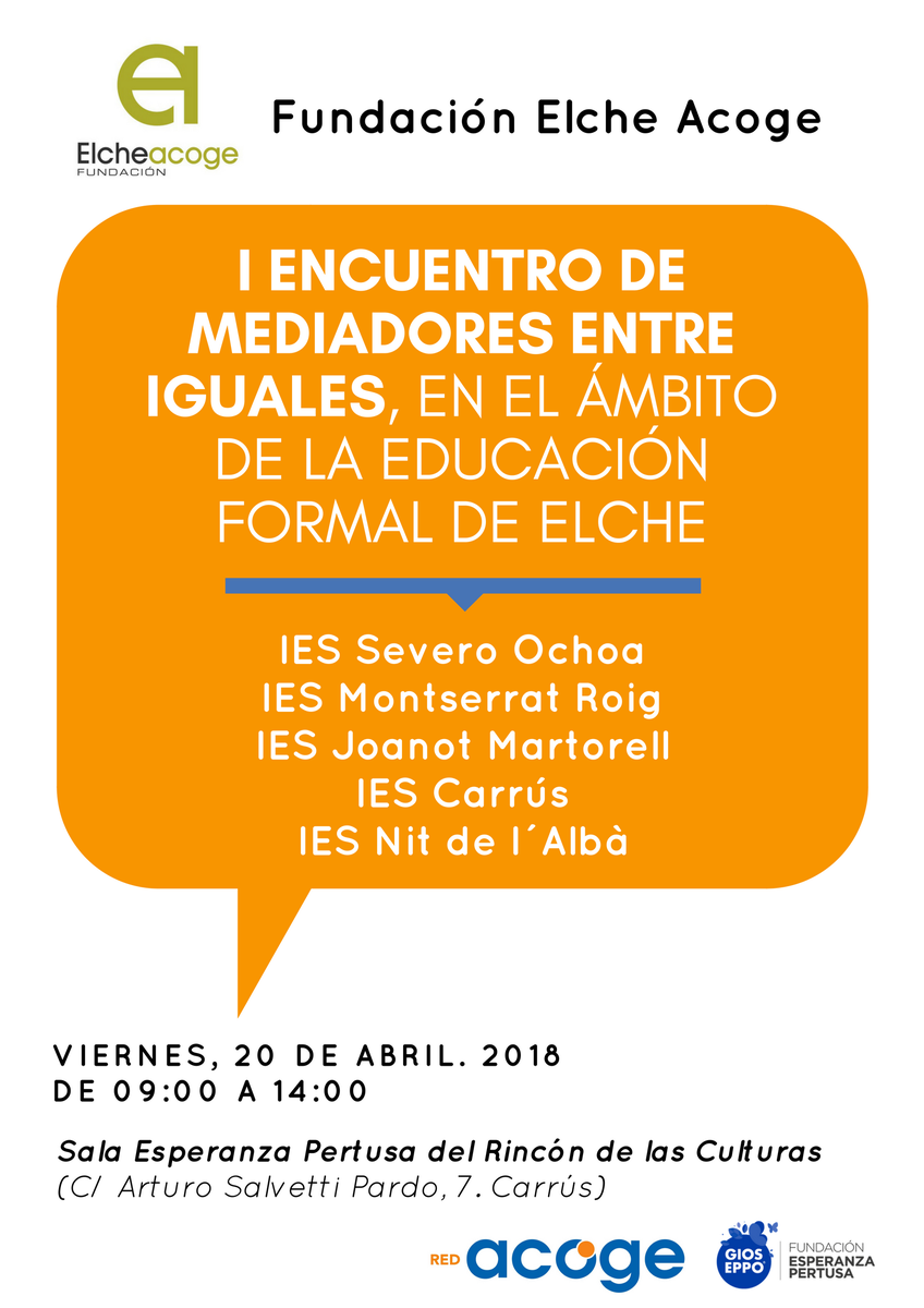 📣 Mañana celebramos el I Encuentro de Mediadores Entre Iguales junto a centros de secundaria de la ciudad. Un espacio para aprender y poner en común la resolución de conflictos 🤝