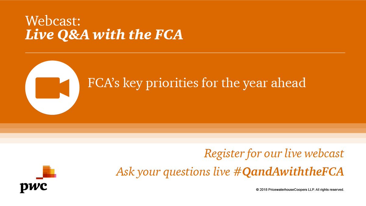 StylianidesY's tweet photo. Don’t miss @PwC_UK live webcast w/ Christopher Woolard from @TheFCA on 15 May disucssing #FCA 2018/19 Business plan https://t.co/hWta03DOyF https://t.co/ruKYCwtXMI