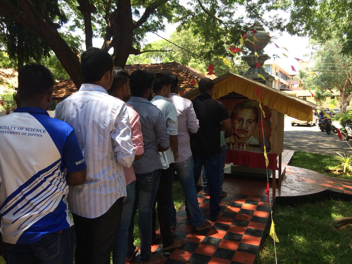 garikaalan's tweet photo. In #Jaffna University; students of #Jaffna Uni commemorated #Annai #Poopathy within the university premises with the participation of Vice Chancellor, lecturers & non academic staff. #WeRememberYou https://t.co/6ngnOCR20y