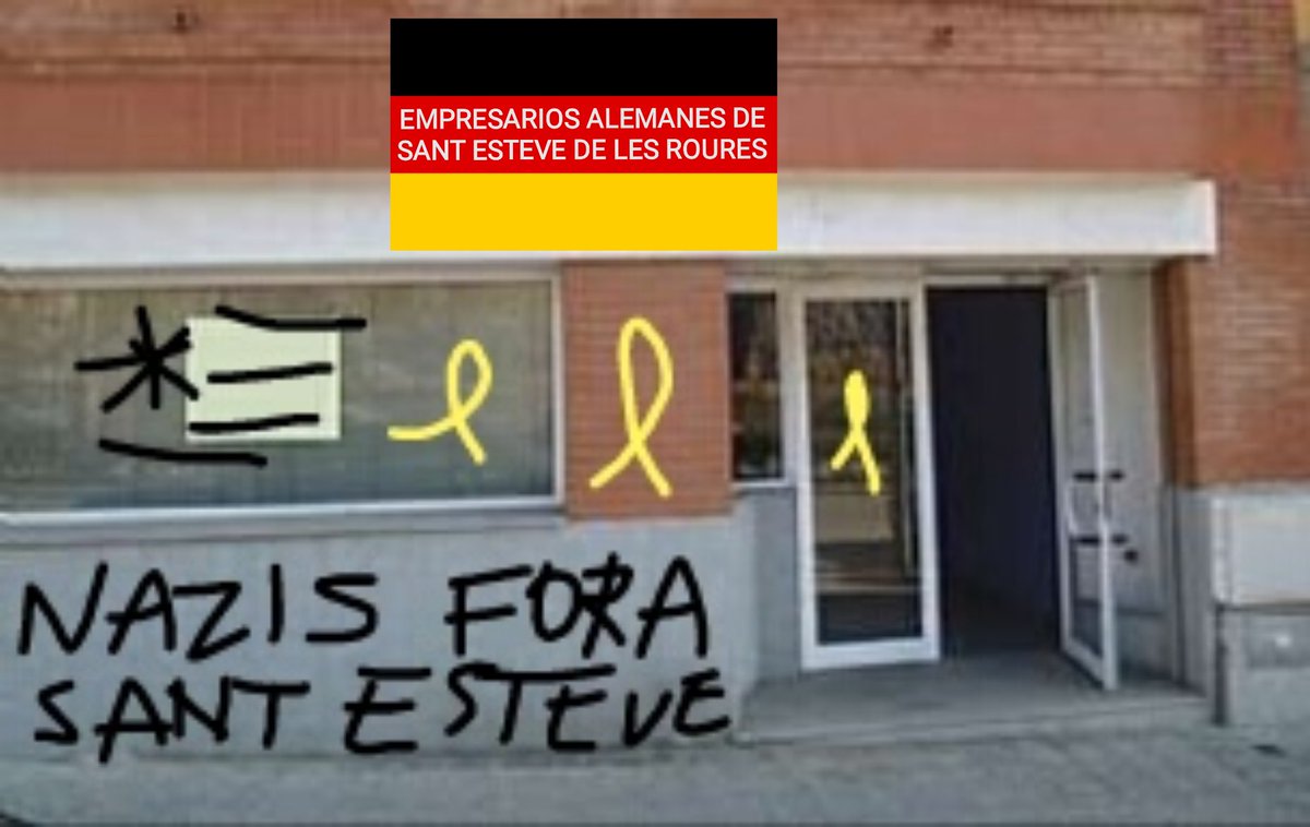 Así es hoy nuestra sede. Nosotros no podemos tolerar fascismo catalanazi más. No harán callar la nuestra voz!