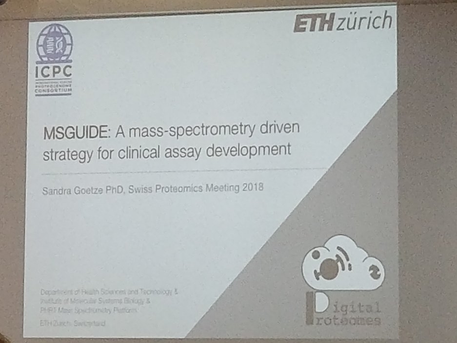 DigitalProteome's tweet photo. Now our own Sandra Goetze presenting Mass Spectrometry-GUIded Immunoassay DEvelopment at the #sps https://t.co/srWBXRLnbK
