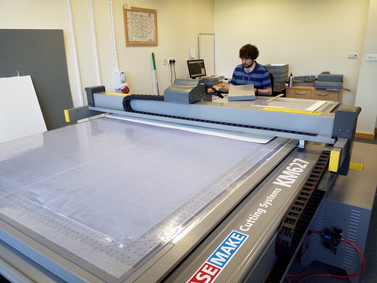NorfolkRO's tweet photo. Henry is our box maker extraordinaire, and has been making new packaging for our documents on the box making machine, and creating more space on the shelves in our strongrooms. #favouritetool #Archive30 #boxmaking https://t.co/ZPj0EBcOYq