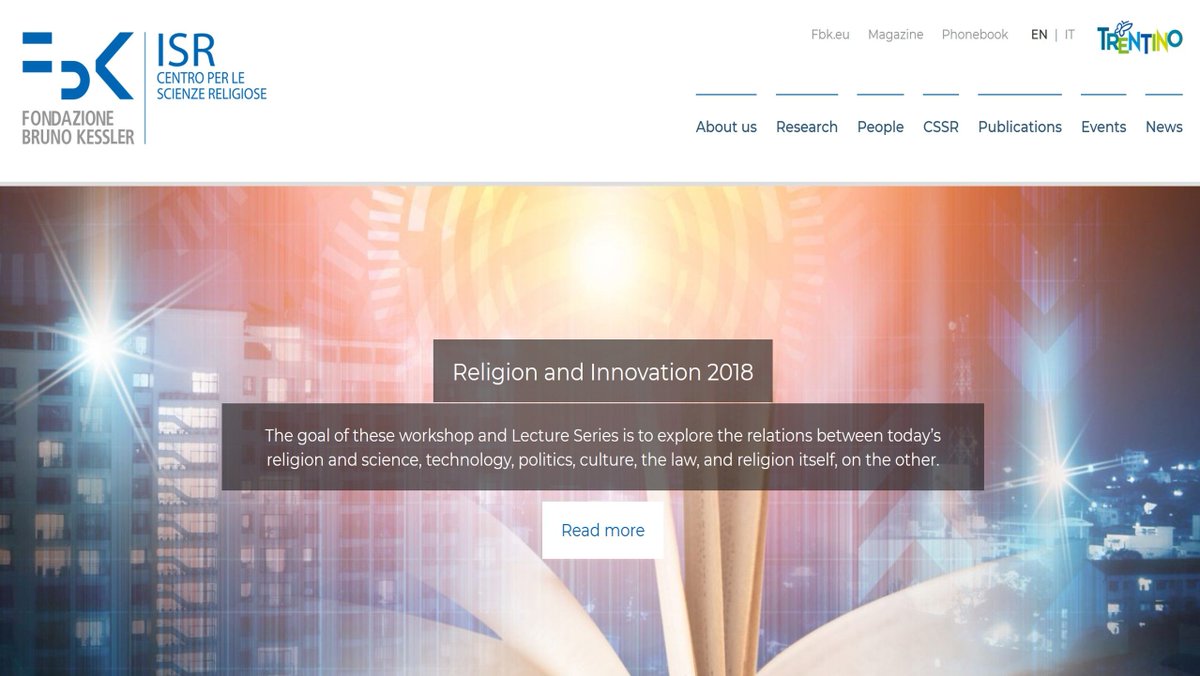 #jobsearch Part time Research position at the FBK Center for Religious Studies buff.ly/2HAy5EM FBK-ISR has as its mission the advancement of critical understanding of the multi-faceted relationship between #religion &amp; #innovation in contemporary society. Deadline: 10 May