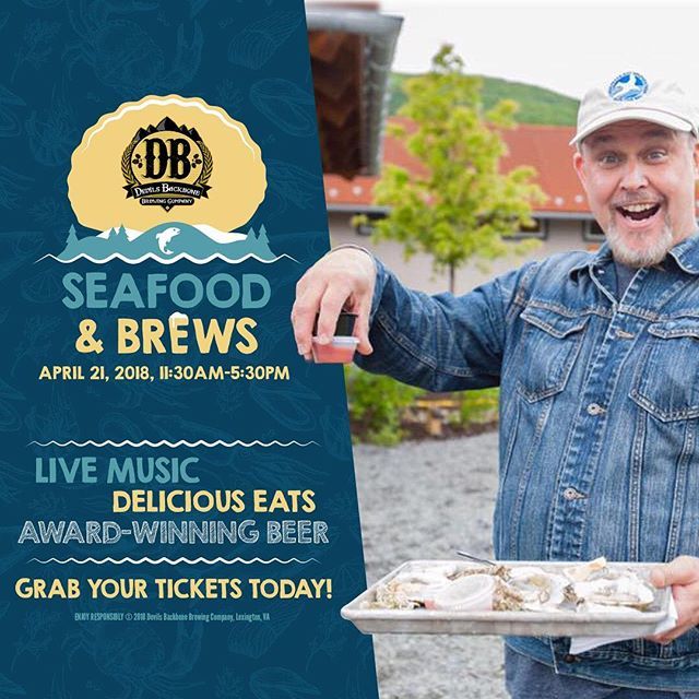 dbbrewingco's tweet photo. Who's ready for oysters  and beers? We are just a few days away from Devils Backbone Seafood &amp; Brews! THIS Saturday 4/21 tickets &amp; event info online at https://t.co/0RVGgrM64M #seafood #beer #festival #devilsbackbone https://t.co/qELvVKXU3Z