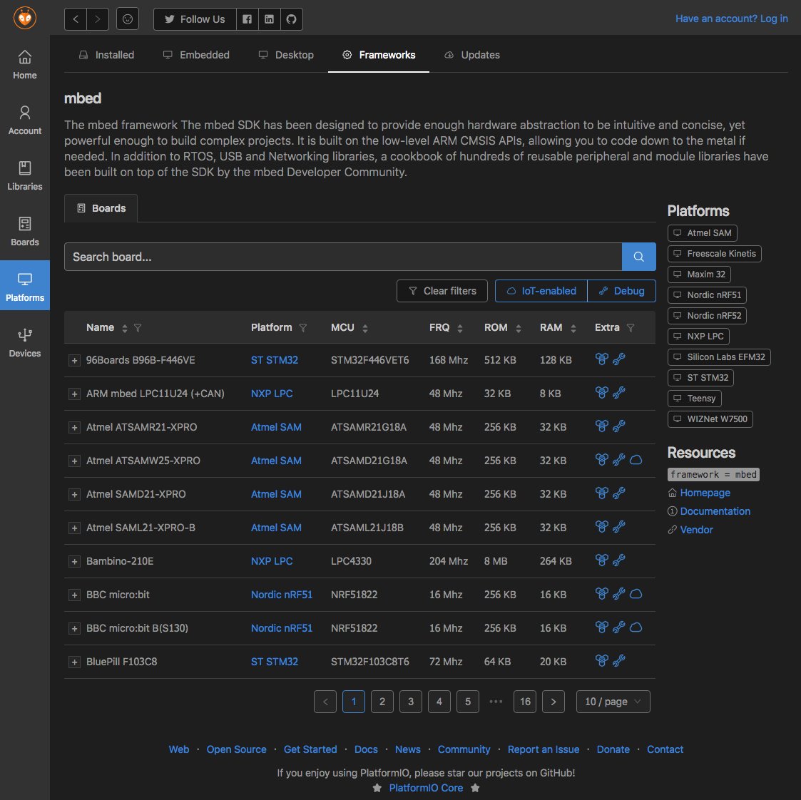 PlatformIO_Org's tweet image. Added support for the latest releases of ARM mbed and STM32Cube
🔄 PIO Home > Platforms > Updates
👉 community.platformio.org/t/arm-mbed-5-8…