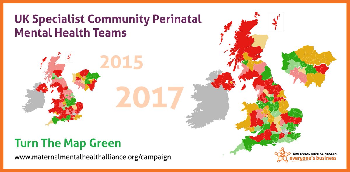Today we published new data on specialist perinatal mental health services for women &amp; families across four nations. Check out our new maps showing how services have changed for women since 2015 bit.ly/2EZXQc2 
 
#everyonesbusiness #turnthemapgreen #mmhscot #hiddenhalf