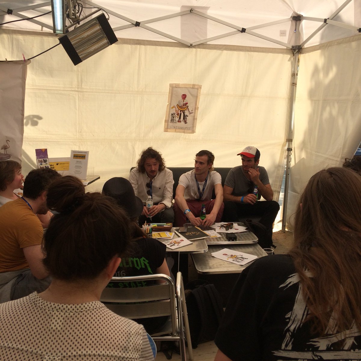parcoursRM's tweet photo. Le groupe Pépite réponds aux questions des Parcoureurs et Parcoureuses avant leur concert de ce soir ! #Mythos2018 https://t.co/W3rG73NrYa