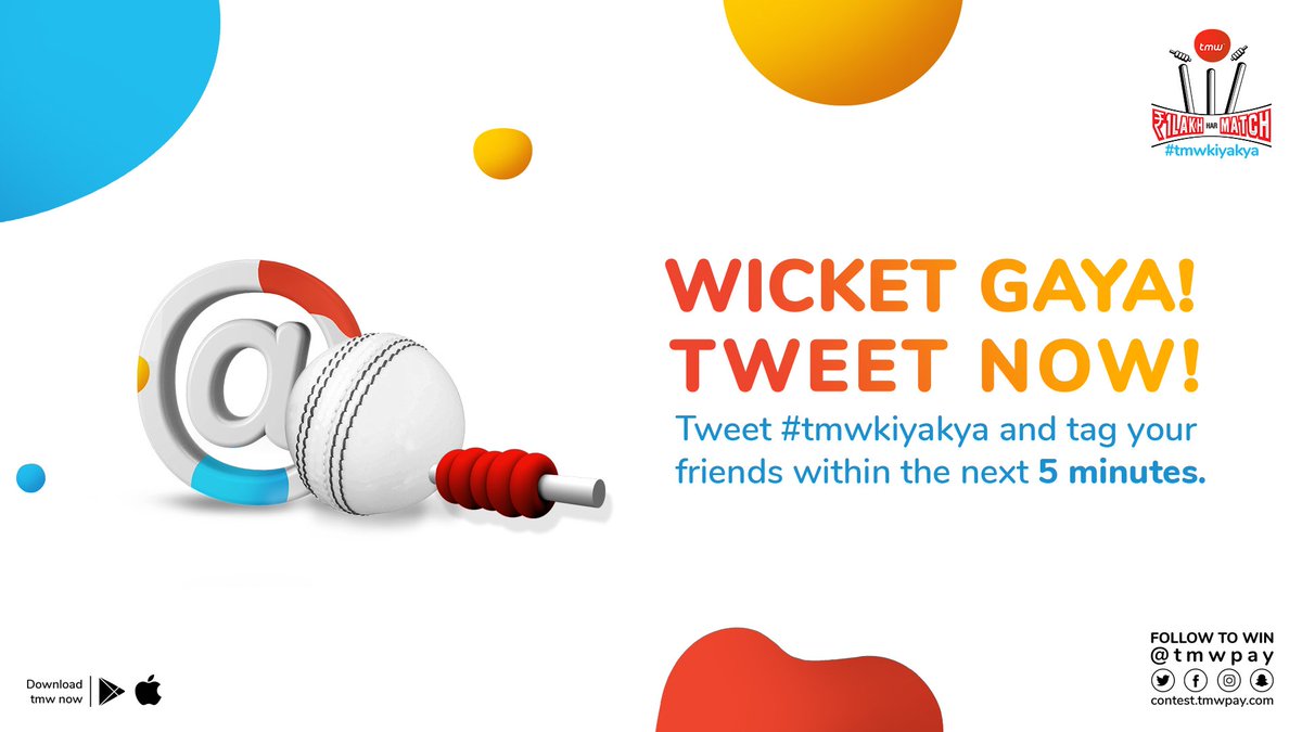 😱 Here goes the second wicket of the innings! Now is when you have 5 minutes to tweet #tmwkiyakya and tag your mates. 

#T20 #ContestAlert #WicketGaya