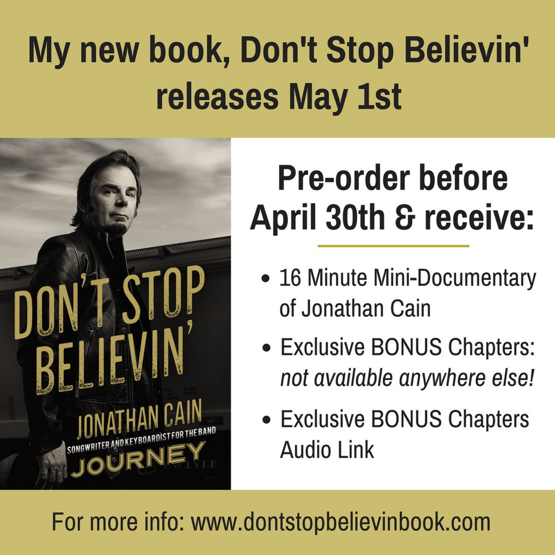 TheJonathanCain's tweet photo. Pre-order my new book and receive 3 exclusive bonuses, including bonus chapters, bonus audio, and a mini-documentary. 🎤 📖 🎶
Go to https://t.co/0iPTD2yl5O to get yours https://t.co/UIKSGZCqV3