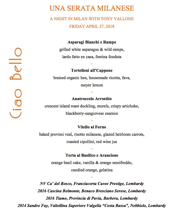 Una Serata Milanese Menu – Reserve Your Table Today! ciaobellohouston.com/2018/04/19/una…
