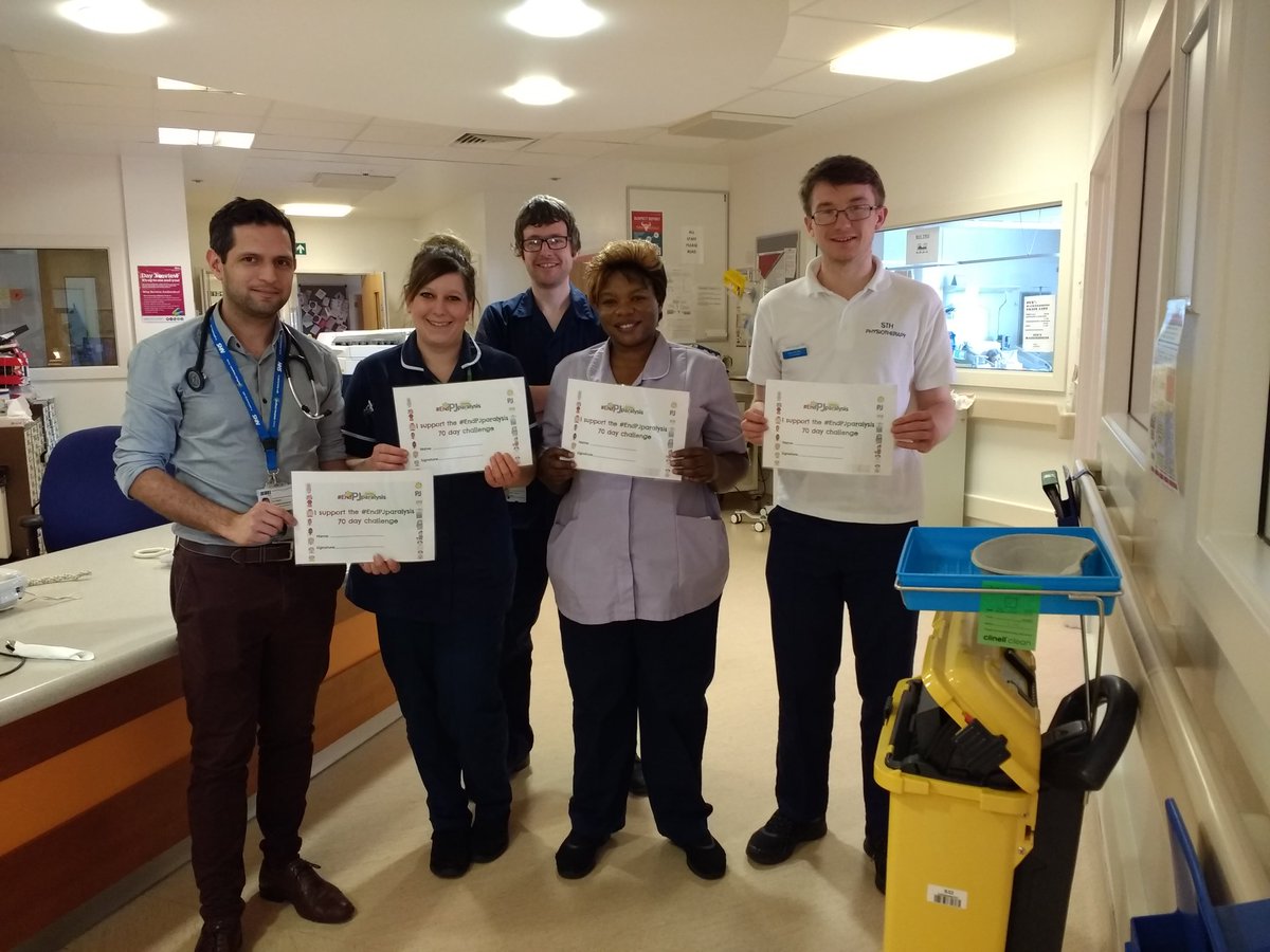 #teamGSM Ward Robert Hadfield 5 supporting the #endpjparalysis project at @SheffieldHosp