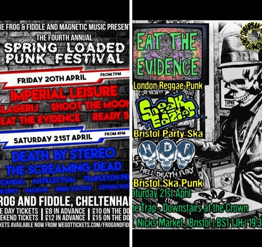 Wishy Washy Weekenders round 2 kicks off tomorrow! Come down if you’re near Cheltenham or Bristol for beers and awesome bands #wishywashy #eattheevidence #skapunk #party #drunk #bristol #cheltenham #frogandfiddle #thetrap
