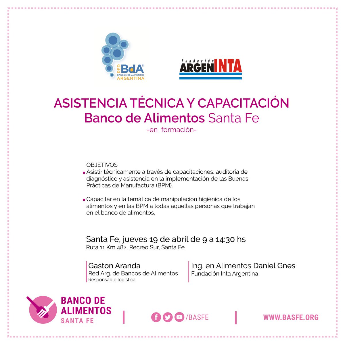 Basfe_SantaFe's tweet photo. ¡HOY! Asistencia técnica y Capacitación interna en el #BASFE a cargo del Ing. en Alimentos del @intaargentina, Daniel Gnés y el Responsable de Logística de la @RedBdeA, Gastón Aranda. #TodosSomosRescatistas #15AñosEnRed https://t.co/IhswAmJyAl