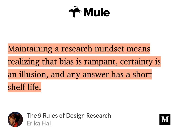 BullingJ's tweet photo. “The 9 Rules of Design Research” — @mulegirl https://t.co/n5fGu9CXwH https://t.co/LQhxXyXOid