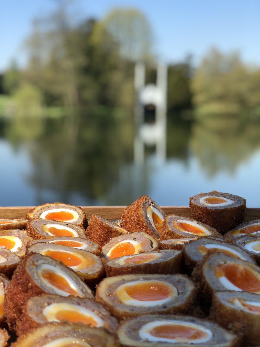 EJChurchill's tweet photo. Mmmm 😋! Time for Elevenses on the @smatrust Charity Shoot today at #westwycombe with #ejchurchill #events #sausageroll #scotchegg #cakes @FieldingsGC #shooting #flurries #clayshooting https://t.co/KnHBLPfesk