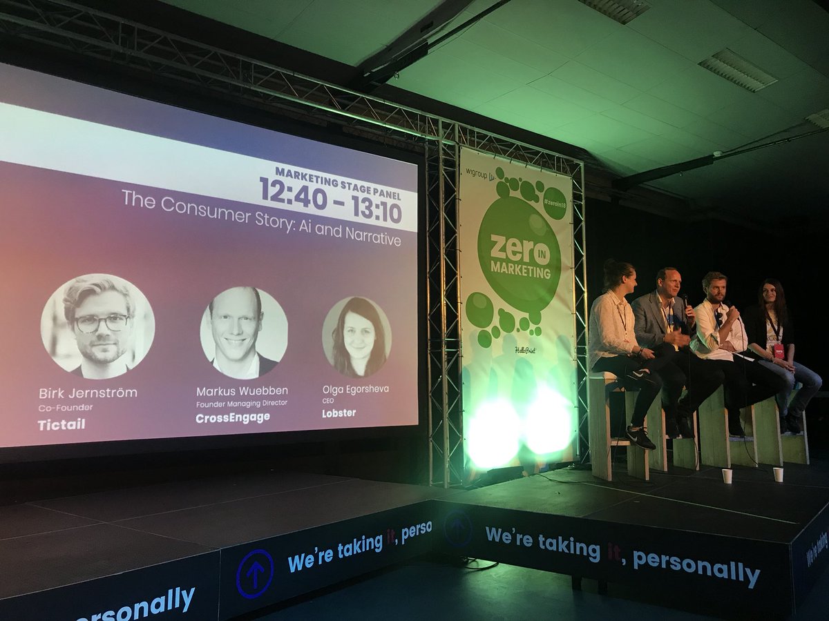 effectaix's tweet photo. “We need to learn to work with the machines to that extend that they can automate the dull parts of the creative process” - Olga Egorsheva at #zeroin2018 in #amsterdam #lobster #AI https://t.co/1z74e9n8mz