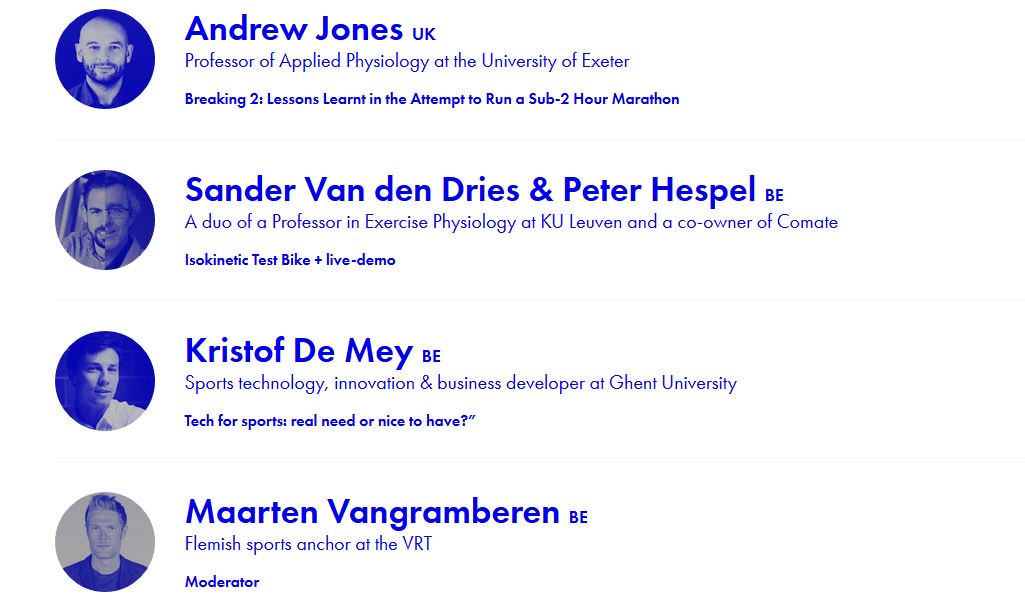 krdemey's tweet photo. May 4th, the @andleuven event, a summit &amp; festival on #health, #tech &amp; #creativity, included a #sportstech section into their program ➡️ Looking forward to join these speakers on stage! Thanks for the invitation @TvLommel &amp; @pietergoiris.  https://t.co/DYOFz0rre3 https://t.co/SvSNQOuL7v
