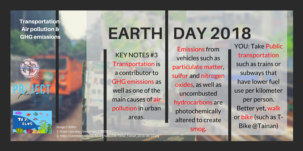 ShenAnthony's tweet photo. Countdown to #EarthDay2018 #3:
#You can reduce your #carbonfootprint by using #public #transport, riding in #HOVs, or even #better, using #bikes or #walking. #Transportation is also one of the #leading causes of #airpollution. https://t.co/hTKixhfuAo