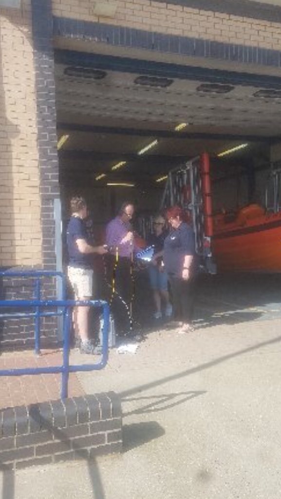 RNLImablethorpe's tweet image. Some of the crew spoke to #BBCRadioLincs #RNLI #RNLILifeguardsEast #TrainOneSaveMany #RespectTheWater  #RNLIfamily  about sea safety, recruitment and about being the wife of a lifeboat man.