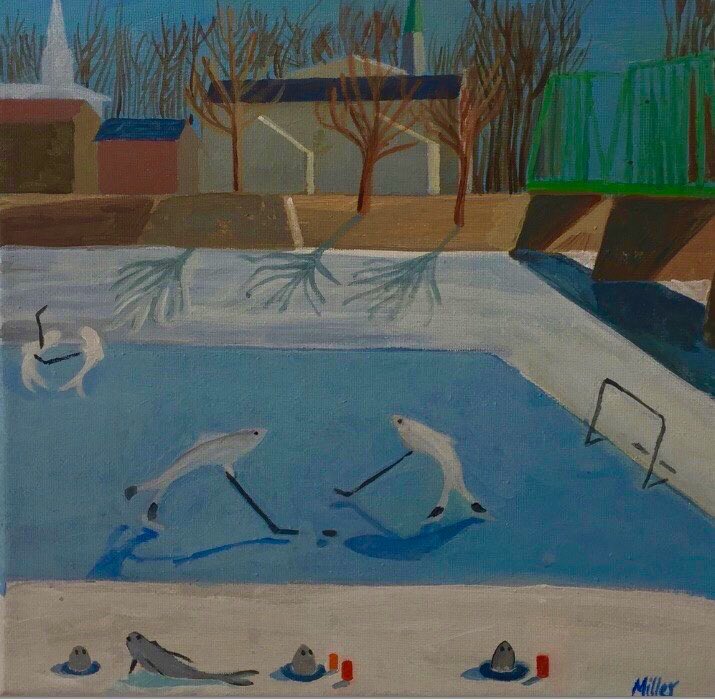 LambertvilleCC's tweet image. What a great sense of humor this artist had! Stop by the Chamber office or look in Lambertville’s store windows for more Shad art! 🐟