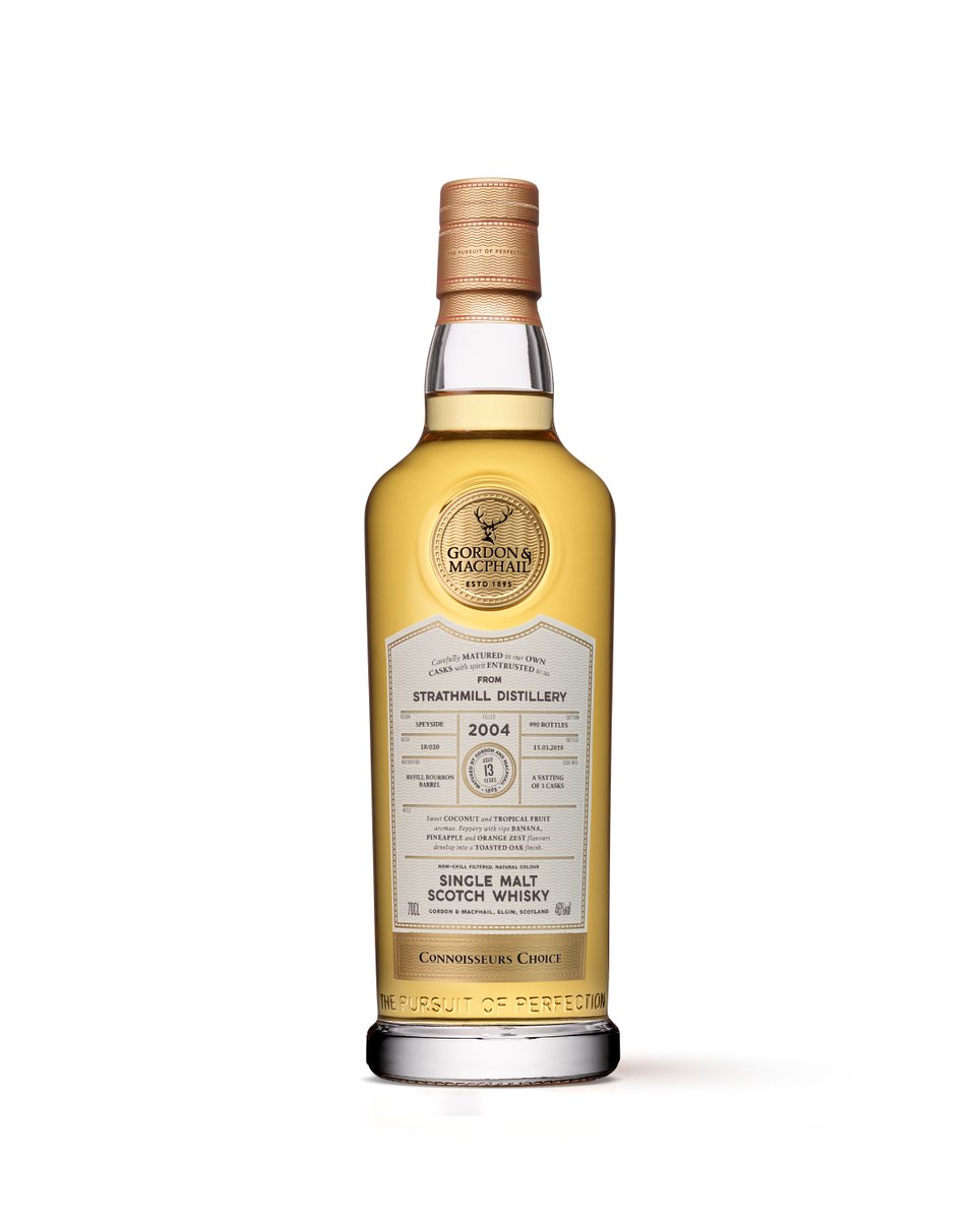 Our Connoisseurs Choice Strathmill 2004 is part of the initial release from our new look 'Connoisseurs Choice' range. Matured for 13 years in refill bourbon barrels, this fruity single malt is the lightest gold in colour. bit.ly/2JWfJfE
#MaturationExpert