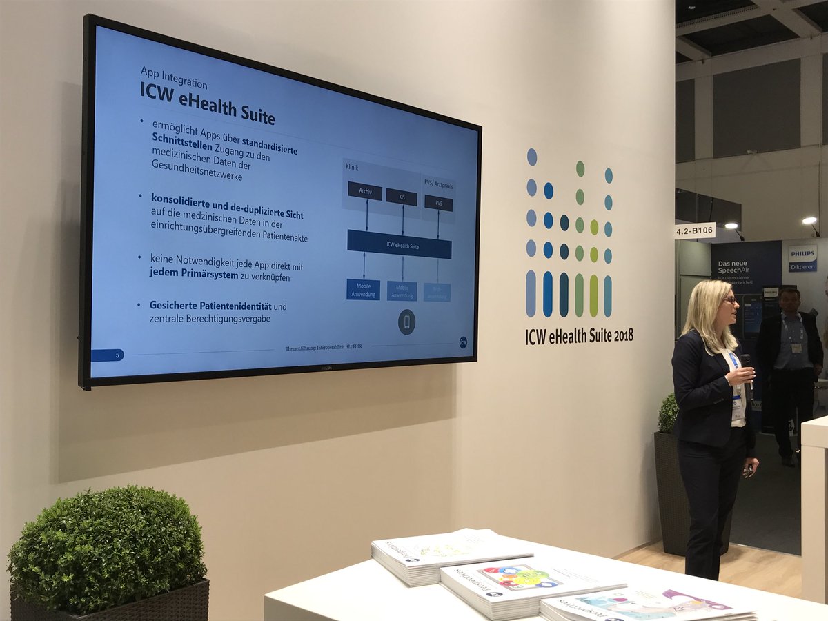 medinfode's tweet photo. #Interoperabilität #fhir Rundgang mit der #bvitg auf der #conhit: @icwinc #xtention @GefyraGmbH @InterSystems_DE und @NursITInstitute https://t.co/T5PMlXbZcV