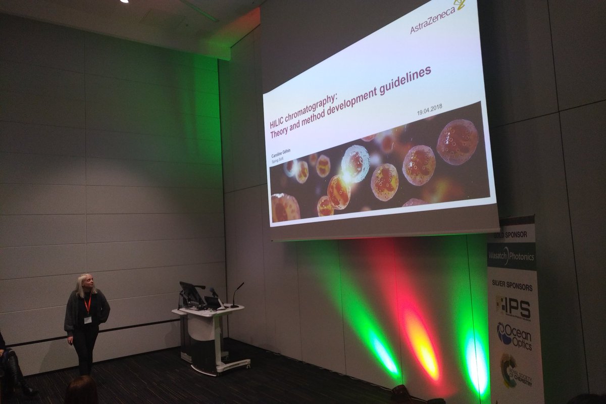 reddestroar's tweet image. HILIC gets a look-in at the @SpringSciX2018 #separationscience session with @ASTRAZENECAUK &apos;s @CarolineGehin #SpringSciX2018