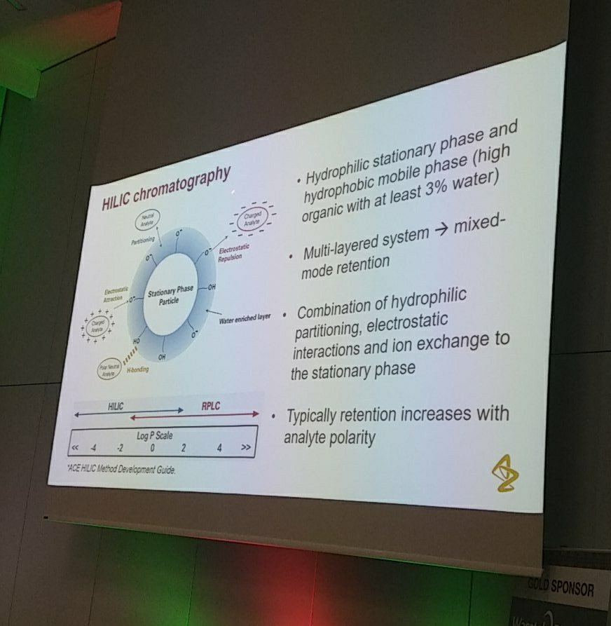 reddestroar's tweet image. HILIC gets a look-in at the @SpringSciX2018 #separationscience session with @ASTRAZENECAUK &apos;s @CarolineGehin #SpringSciX2018