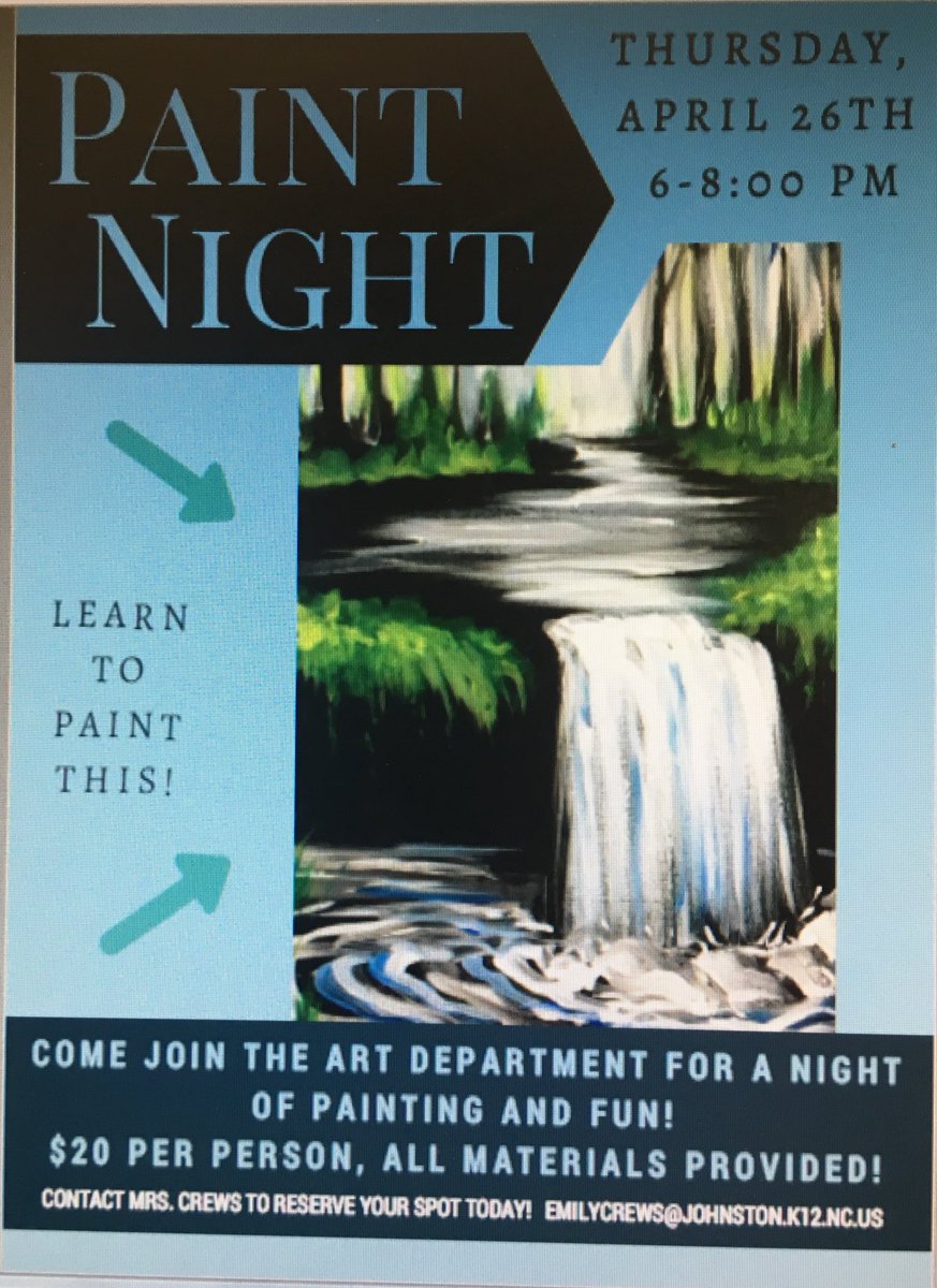 ECrewsArt's tweet photo. One week til Paint Night!!! Sign up today! @SJHSmediatech  #Sjhstrojans #sjhsart https://t.co/inlRho7lL0