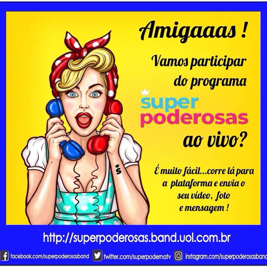 birodeeventos's tweet photo. Corra lá: https://t.co/vKryQMgKd8 e mande o seu vídeo, foto, e mensagem !
#SuperPoderosasBand #SuperPoderNatV https://t.co/llqgXtcuYl