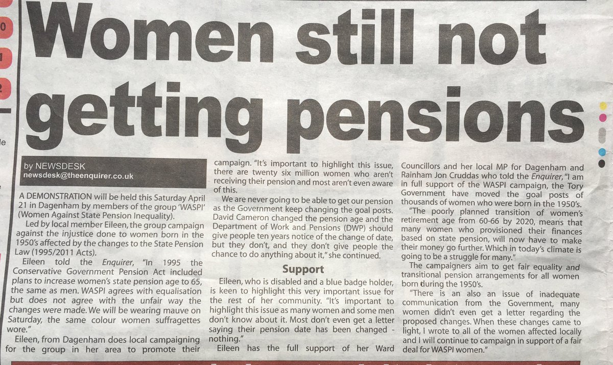 Margaret4DR's tweet photo. So proud of Eileen from Village Ward in Dagenham, justice for the WASPI women. Tories as ever hold our community in contempt.  #dagenham https://t.co/ZJNYpyu1cq