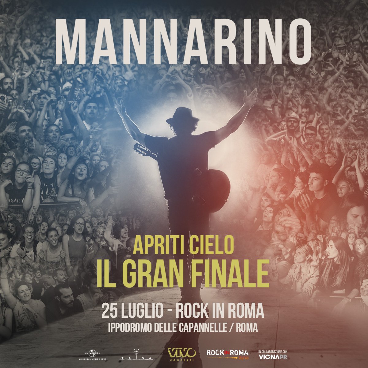 MusicTvOfficial's tweet photo. .@Mannarino: il 25 luglio al @Rock_in_Roma il Gran Finale del tour #ApritiCielo INFO https://t.co/pqz7t4vlU4 #IlGranFinale #ApritiCieloTour @VivoConcerti https://t.co/LY581pGSN7