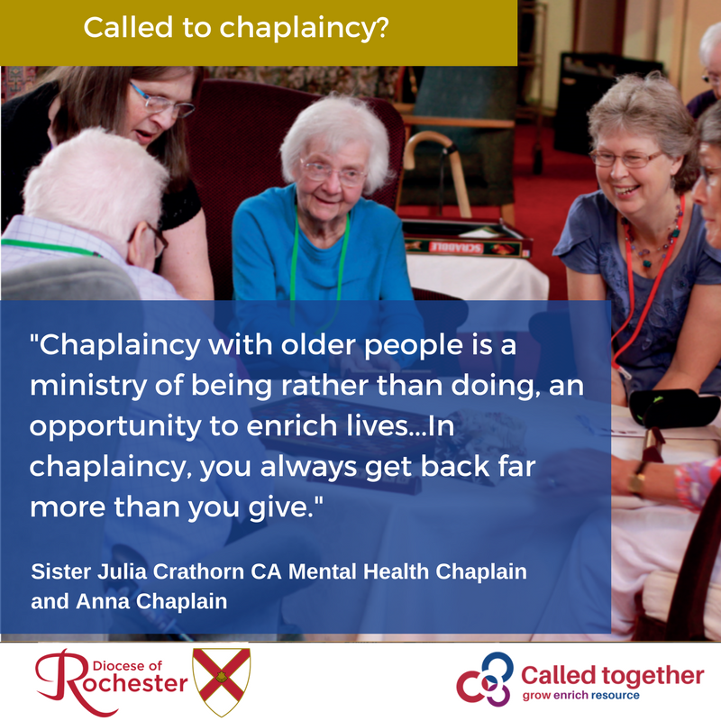 SeeOfRochester's tweet photo. In today's chaplaincy story we meet Sister Julia Crathorn CA, a Mental Health Chaplain and Anna Chaplain in the Diocese. Read her reflection here: https://t.co/9o7DJwEyHA #Vocation #ItsYourCalling #CalledTo #GreatVocationConversation @c_of_e @JuliaBurtonJo https://t.co/LoqRjBEdnB