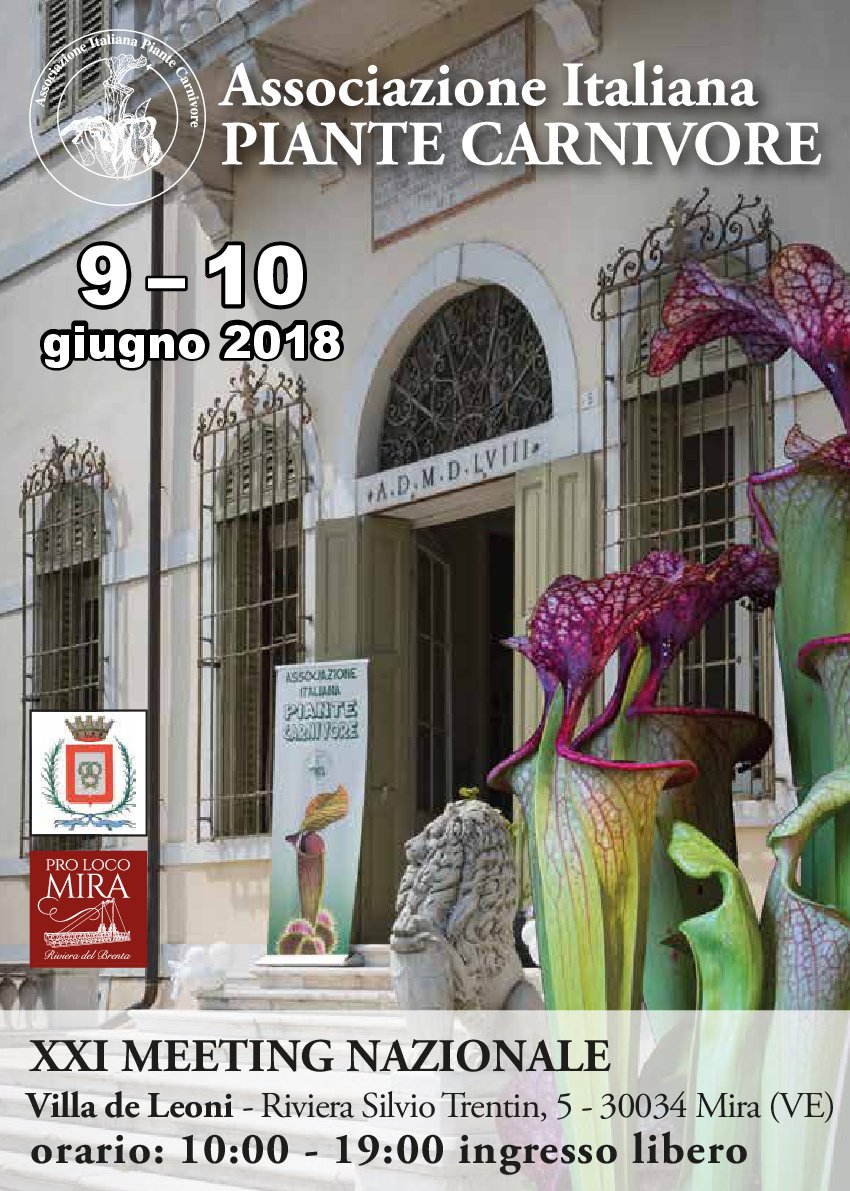 Per gli appassionati di #piantecarnivore il 9+10 giugno 2018 un importante evento a #villawidmann di #Mira in #RivieradelBrenta #Venezia #Venice