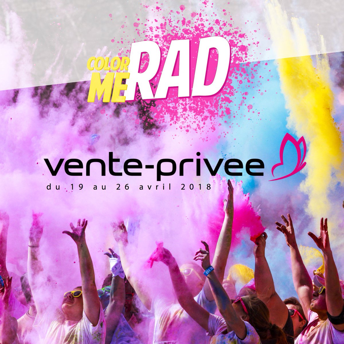 ColorMeRad_fr's tweet image. Retrouvez @ColorMeRad_fr sur @venteprivee_fr pour vous offrir les meilleures courses au meilleur prix ! 
Les billetteries de #Lyon, #Lille et #Nantes sont ouvertes jusqu'au 26 Avril sur le site m.vente-privee.com 😉
Rejoignez nous vite !