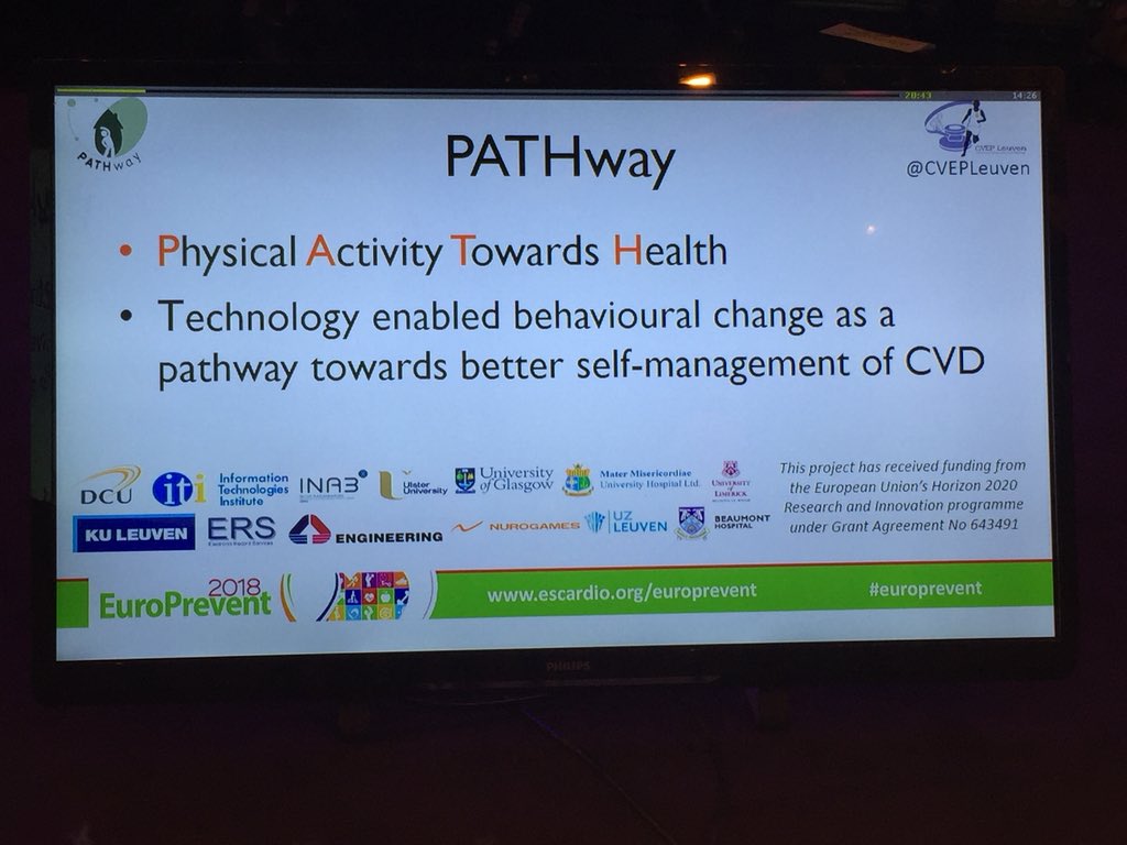 mmamas1973's tweet photo. #EuroPrevent Rosalien Buys from leuven discussing the role of PATHway ehealth technology in improving adherence to cardiac rehab #eCardiologyWG @iamritu @ShehabAnwer @CardioIAN @cpgale3 @ash71us https://t.co/8nrcPdh4gu
