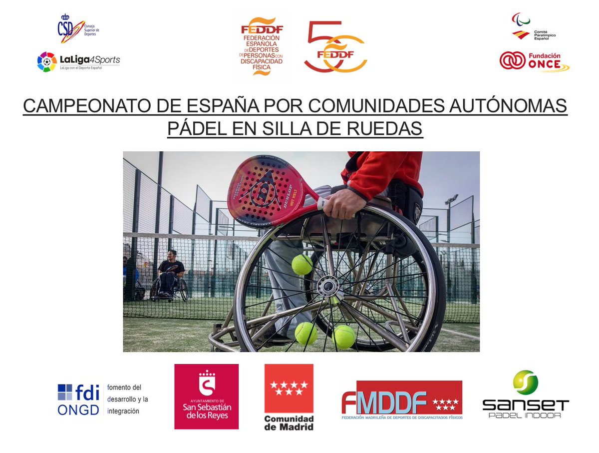 FESAVALENCIA's tweet photo. Este fin de semana se celebra el Cto. de España por Comunidades Autónomas de Pádel en Silla de Ruedas🎾♿️ en San Sebastián de los Reyes (MADRID).
Donde la Selección Valenciana se mantiene como uno de los 2 grupos de cabezas de series.
Mucha suerte y a DISFRUTAR!!📣👏 https://t.co/EOPQAXx7nl