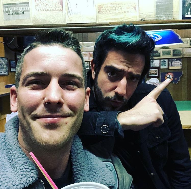 _Alex_Gaskarth_'s tweet photo. Out with these cool dudes for breakfast. @Rian_Dawson_ actually let me and jack get out together and watched the lil dude and survived 😍 @_Jack_Barakat_ @ZackWMerrick https://t.co/WoL6nnh8bK