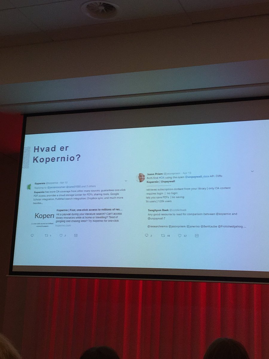 AbsalonBib's tweet photo. Vi bliver klogere på både unpaywall, Open Access, informationskompetence og “predatory publishers” - samt nyder både god mad@og godt selskab #DEFF2018 https://t.co/Q15o0YAvyx