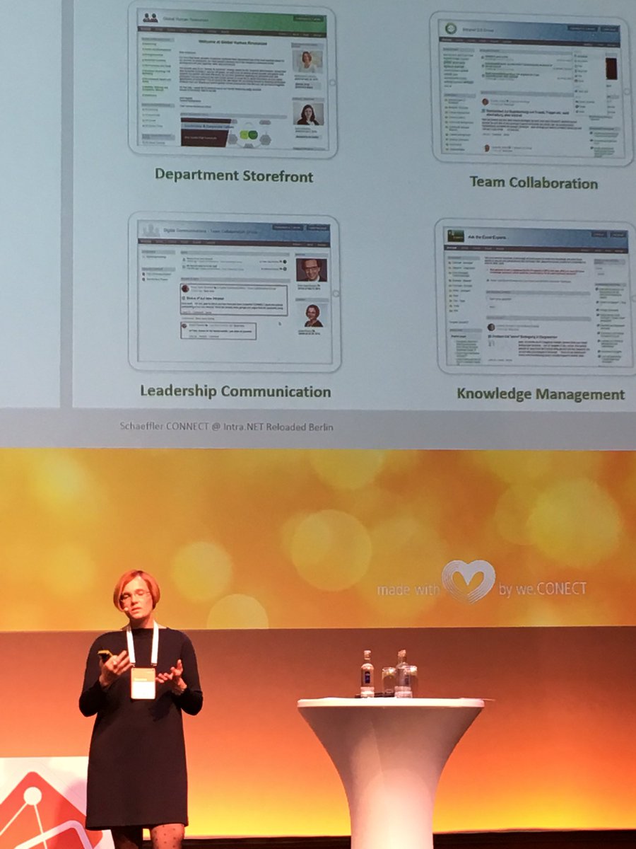 Kathrin Fischer from schäffler presenting key use cases for their social intranet #SchaefflerCONNECT running on #jive #IntRelEU #intranetreloaded