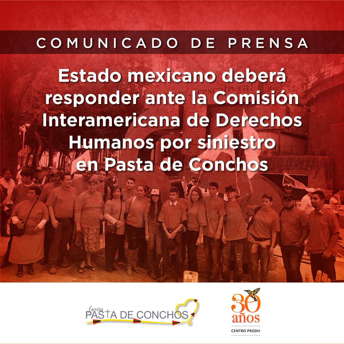 CentroProdh's tweet photo. #RescateYA 
📢 Estado mexicano deberá responder ante @CIDH por siniestro en Pasta de Conchos | Se espera que la CIDH evalué el fondo del caso, como los derechos a la vida, la integridad personal, el acceso a la justicia. #PastadeConchosenCIDH

Infórmate: https://t.co/l1WcPECk76 https://t.co/GYMdBwZvrS