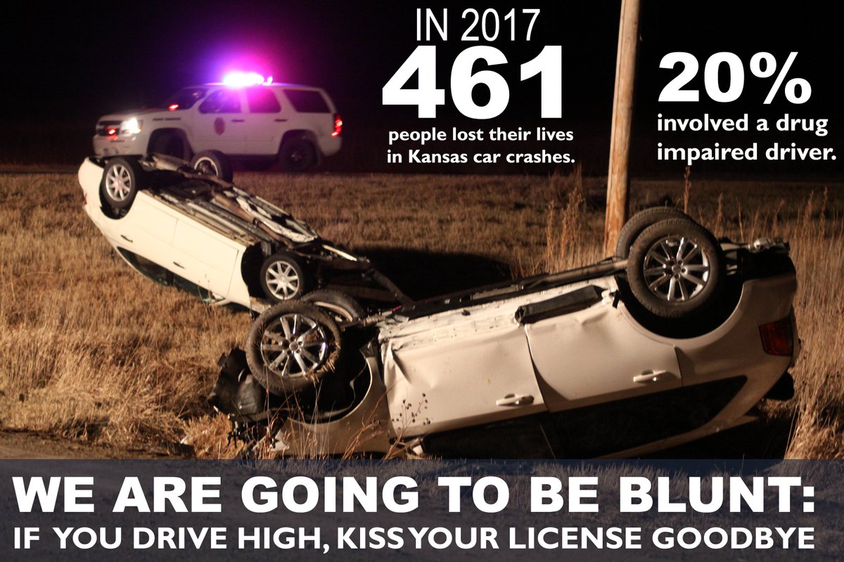 KDOTHQ's tweet photo. We are going to sound blunt here (pun intended) if you drive high, you could face major consequences as Kansas law enforcement will be on the look out for #druggeddrivers https://t.co/Nu7IeVCM2m #makegoodchoices 
@TrooperBenKHP @TrooperTodKHP @LawrenceKS_PD @RileyCountyPD https://t.co/CBCgtLBsrf