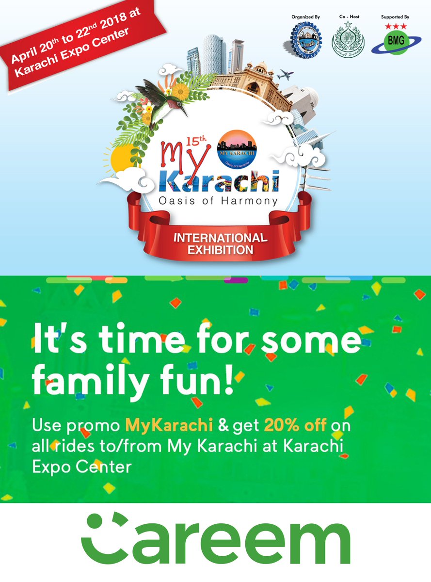 mkkcci's tweet photo. Book a safe ride whenever you need with Careem. Get to know more about travelling with Careem at My Karachi. 
#15thMyKarachiOasisOfHarmony #InternationalExhibition #ExpoCenter #careem https://t.co/PbZCNWuf48