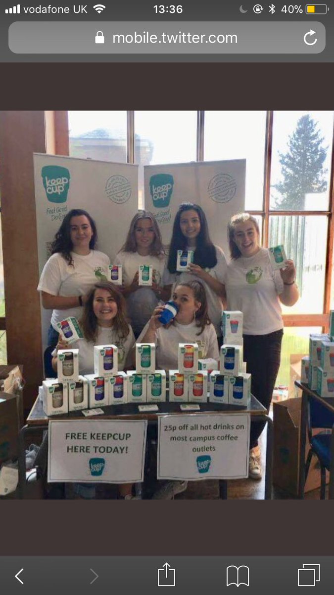 JamiesonGeorgie's tweet photo. Last day of nominations for the Guild Awards. We would absolutely love your support for the ‘Student-Led Project of the Year’... we have saved 46,000 paper cups!! @giveupyourcup inspired by our amazing lecturer @bagel_woman @ExeterGuild https://t.co/gjByJ4ntmA