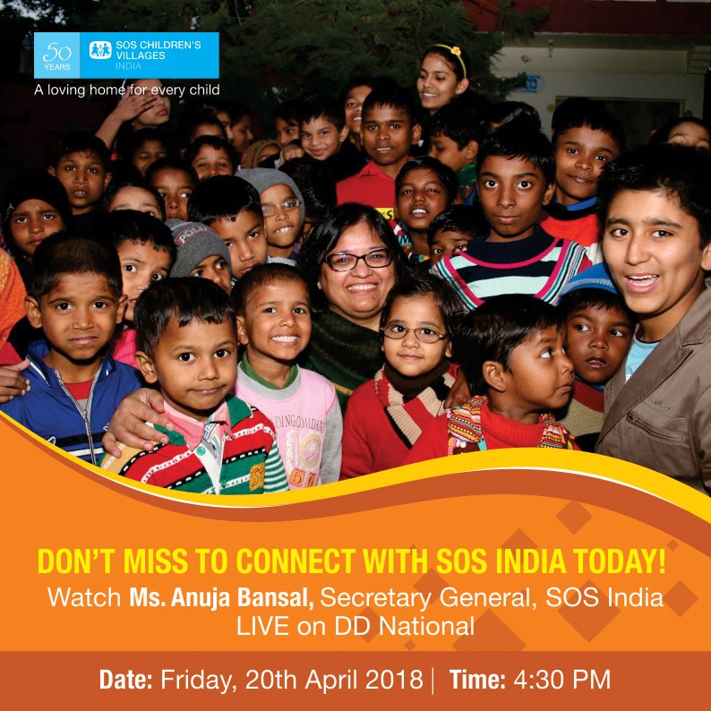SOSVillageINDIA's tweet photo. Tune in and learn all about SOS India from our Secretary General, Ms Anuja Bansal, herself. 

Don’t miss it!

#Interview #SOSIndia #SOSProgram #KnowItAll  
@bansal_anuja @DDNational https://t.co/qE3HiQh2PZ