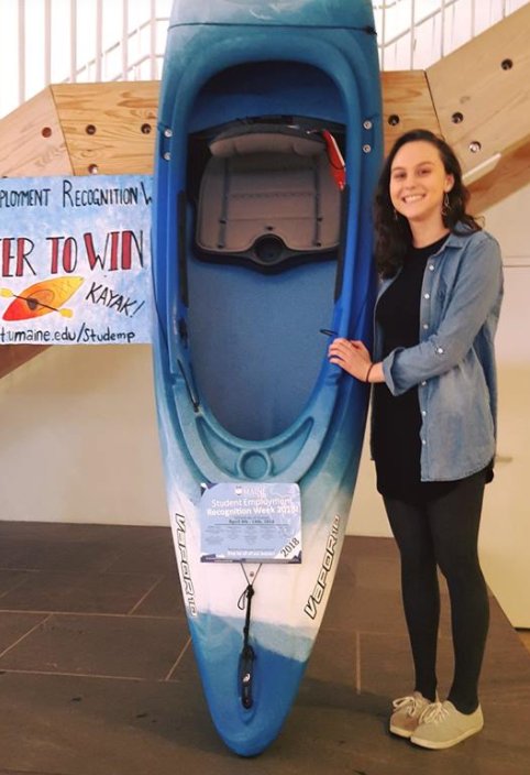 UMStudentEmploy's tweet photo. Name another University that gives away free kayaks to their student employees... We bet you can't 😋 #SERW2018 https://t.co/9Ak00vO7uy